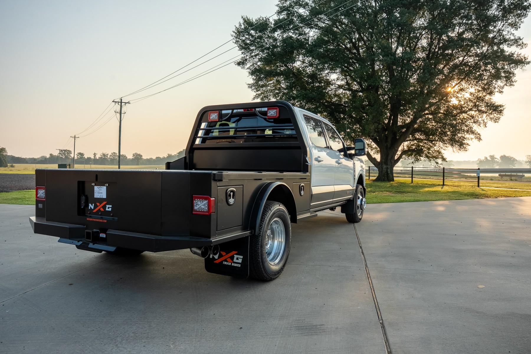 An NXG truck body mounted on a pickup truck